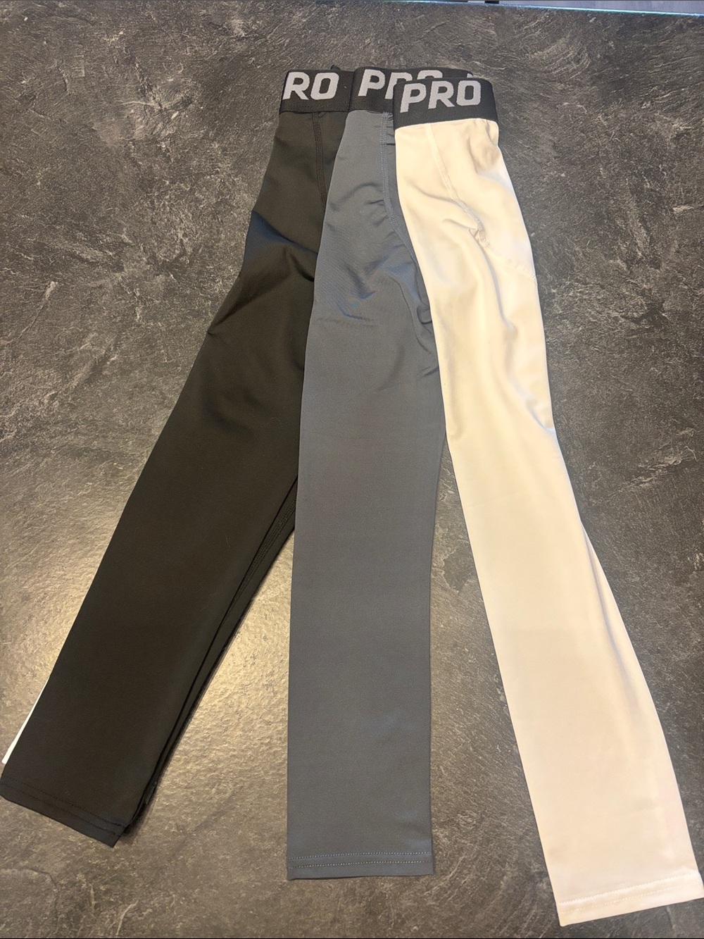 Athletic kid’s Compression Pants - Black, Gray, White